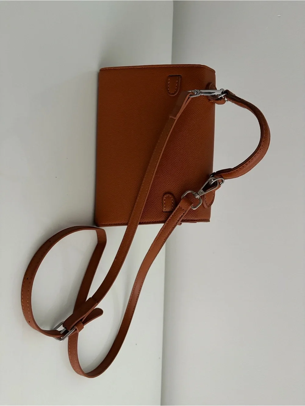 Structured Top-Handle Satchel in Brown Leather